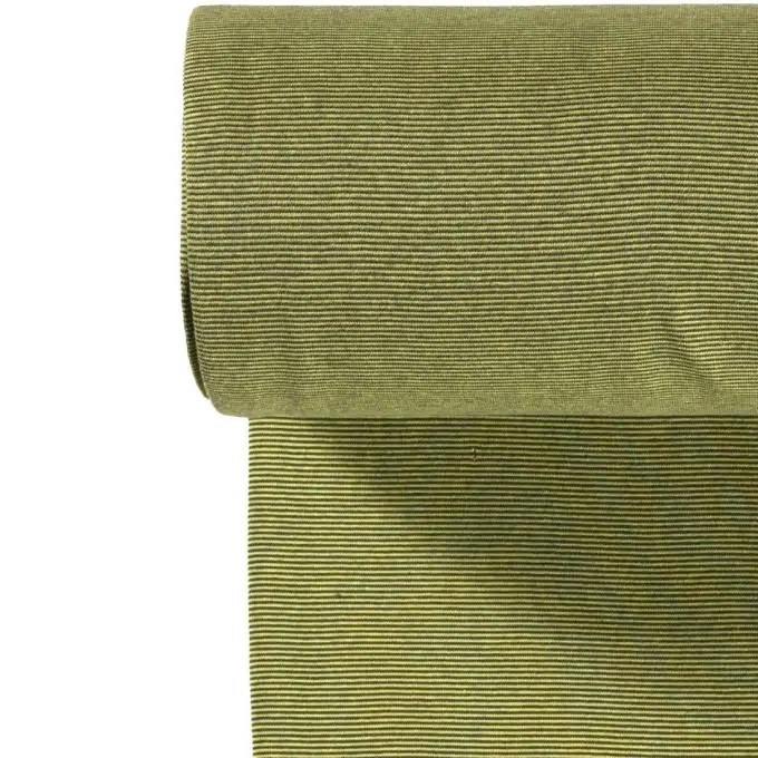 Bordo costina tubolare cotone mini righe verde mela