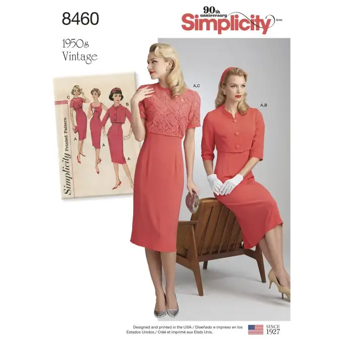 Abito e giacche vintage anni 50 Simplicity 8460.r5