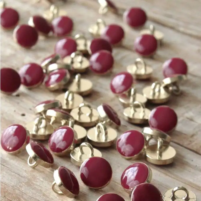 Set di 5 bottoni eleganti rosso mattone 10 mm