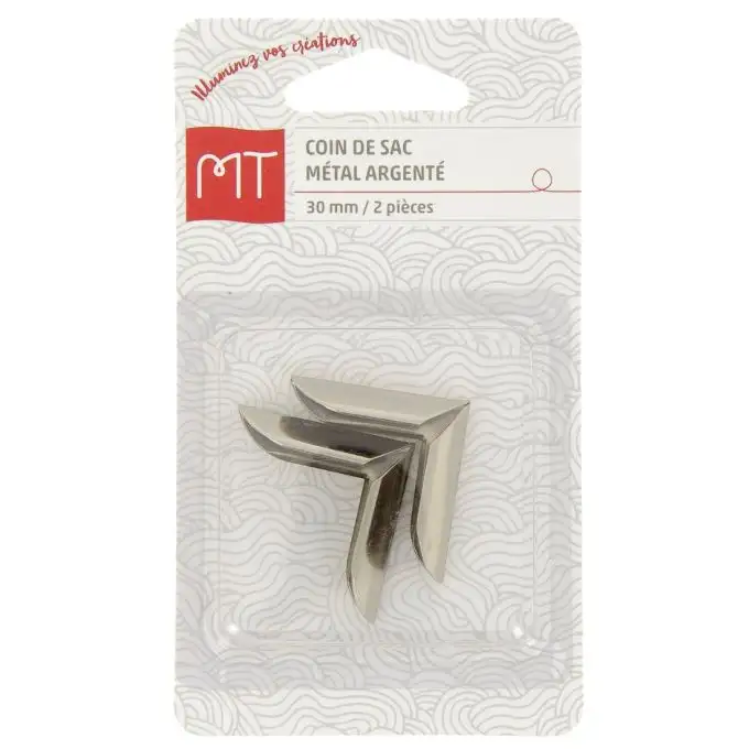 Angolo di sacco 30 mm argento 2 pezzi