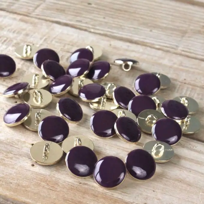 Set di 5 bottoni eleganti viola 15 mm