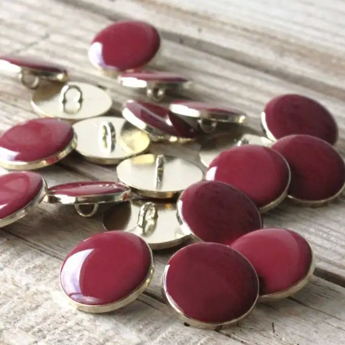 Set di 2 bottoni eleganti rosso mattone 20 mm