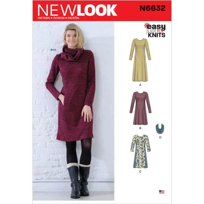 Modello new look 6632 - abiti da damigella in 3 lunghezze