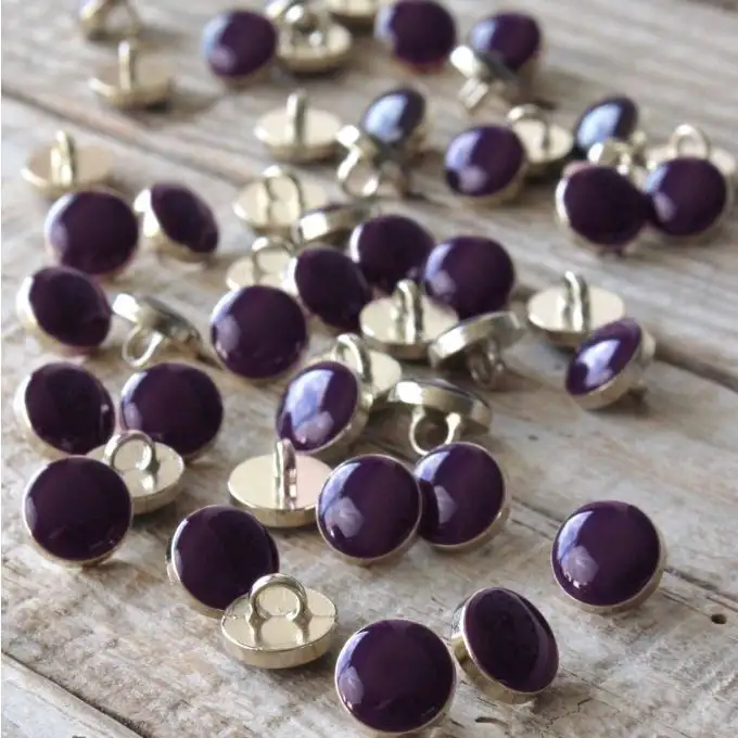 Lotto di 5 bottoni eleganti viola 10 mm