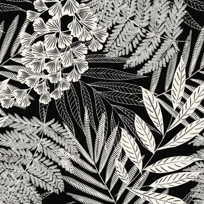 Velluto nero felci fantasy