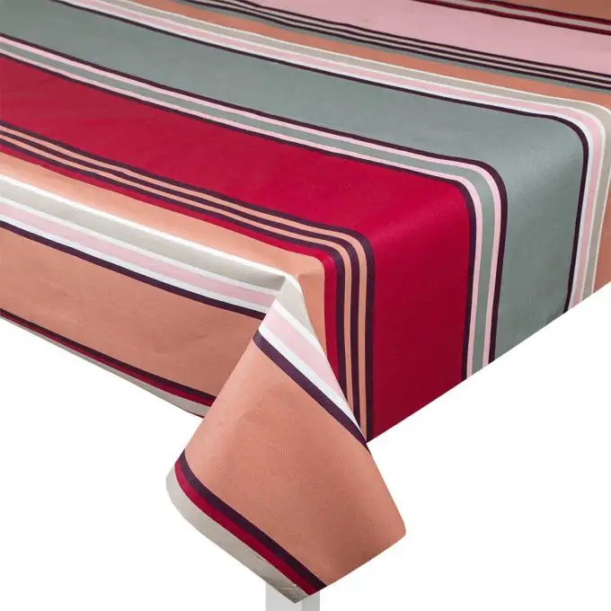 Tessuto cretone rivestito Rhune rosa