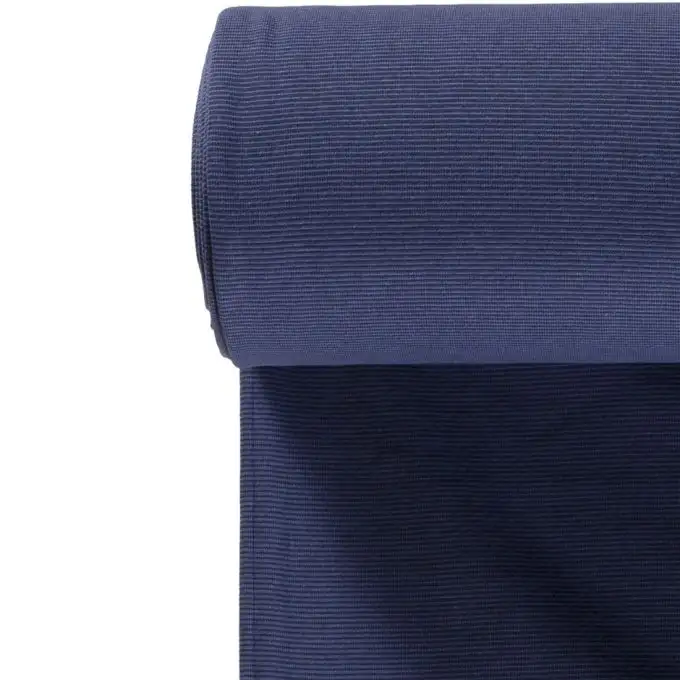 Bordo costina tubolare cotone mini righe blu scuro