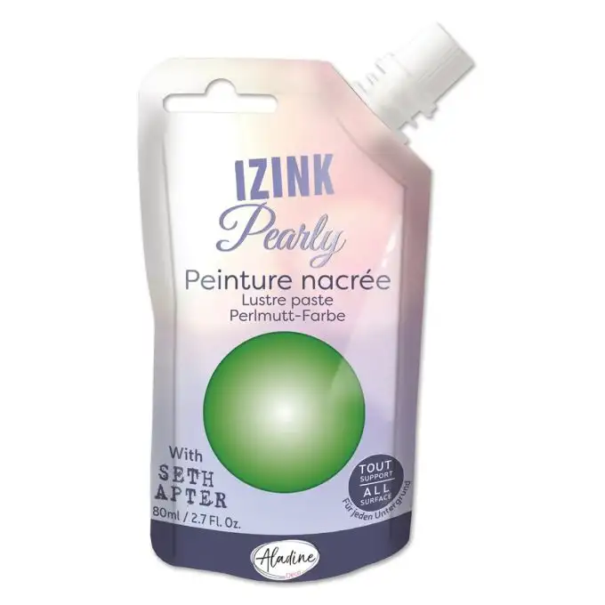 Vernice tessile 3D perlata Izink verde giada 80 ml