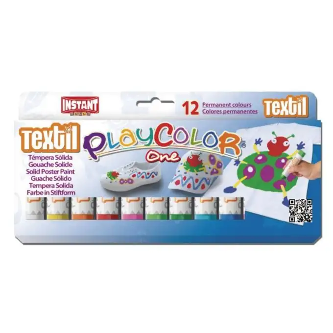 12 bastoncini gouache solido tessile 12x10g