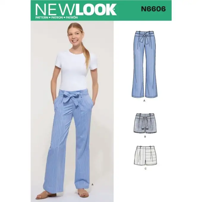 Modello New Look 6606 shorts e pantaloni ampi