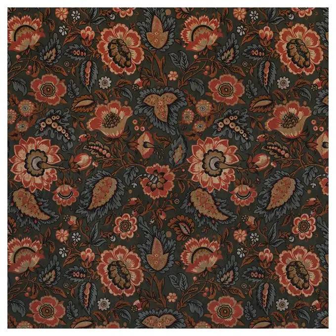 Velluto kaki fiori art déco vintage