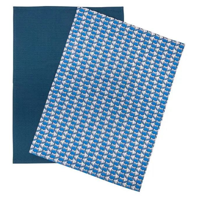 Set di 2 strofinacci pesci