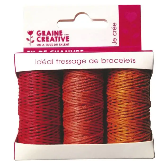 3 bobine filo canapa colore passione