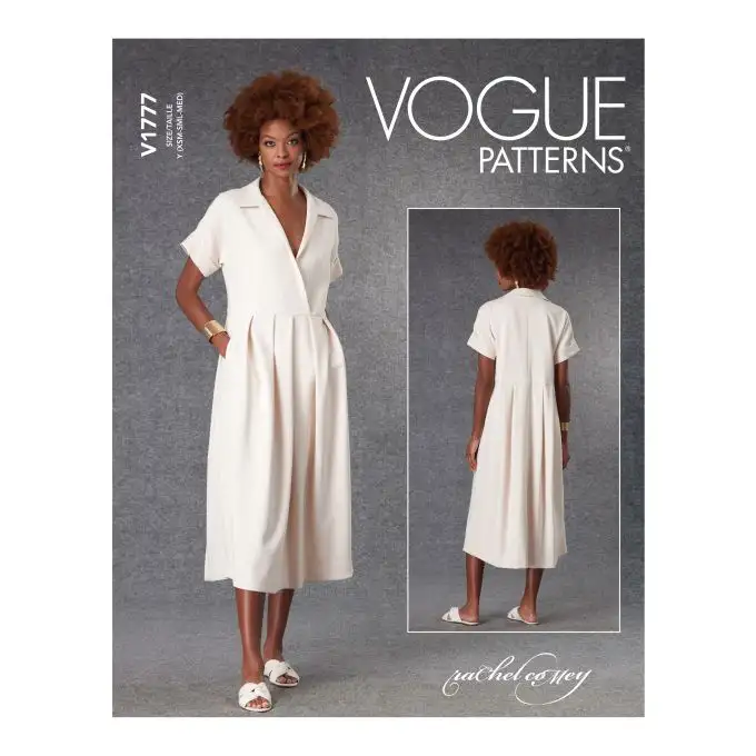 Cartamodello Vogue 1777Y abito ampio con top incrociato dal 32 al 42
