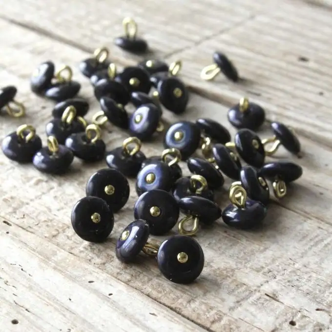 Set di 5 bottoni Perla inchiostro 10 mm