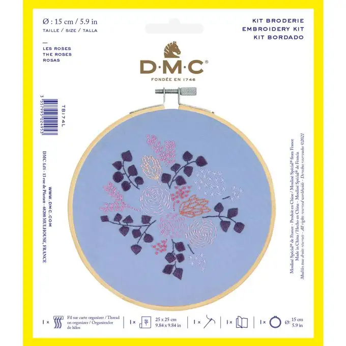 Kit ricamo tradizionale DMC Le rose 15 cm
