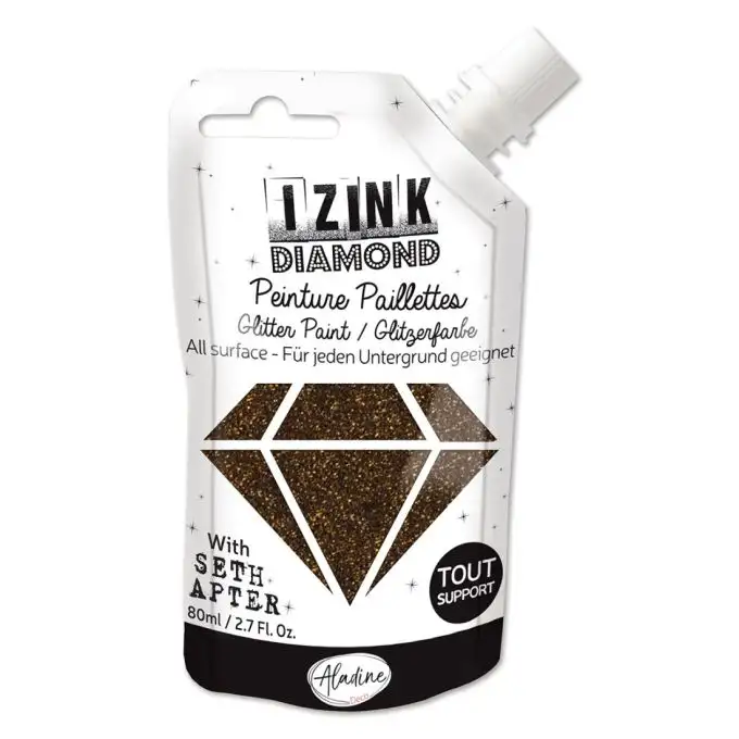 Vernice tessile 3D Izink diamond nero caffè 80 ml