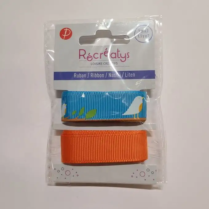 Confezione da 2 nastri decorativi blu e arancione 3 m x 16 mm