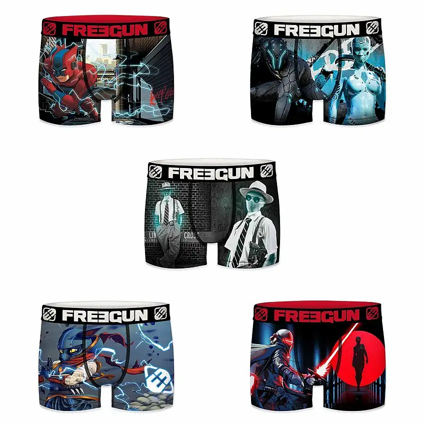 Boxer con stampa Hero Freegun Like (x5)