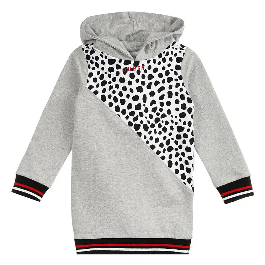 Abito bambina con cappuccio a maniche lunghe Guess French Terry
